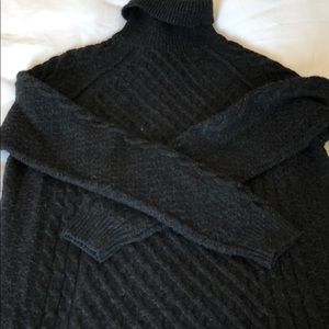 Cable-knit chunky turtleneck sweater